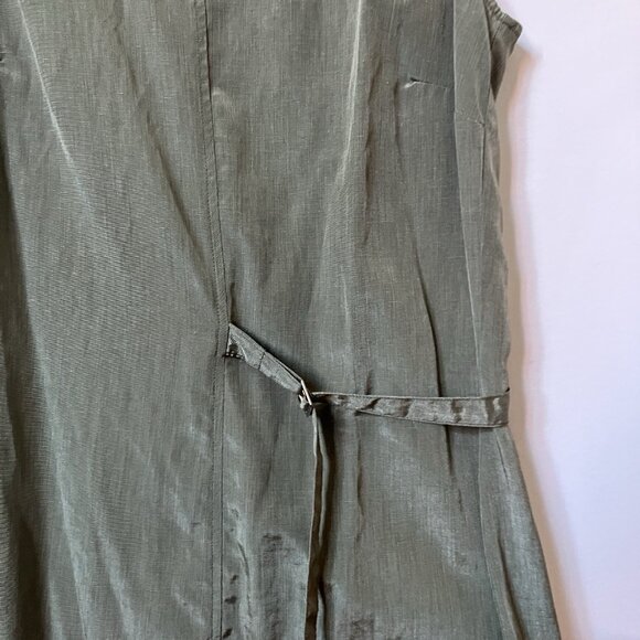 Vintage Vicini by G.A.T. Mini Dress Womens Green Belted Y2K 2000s - Picture 3 of 12